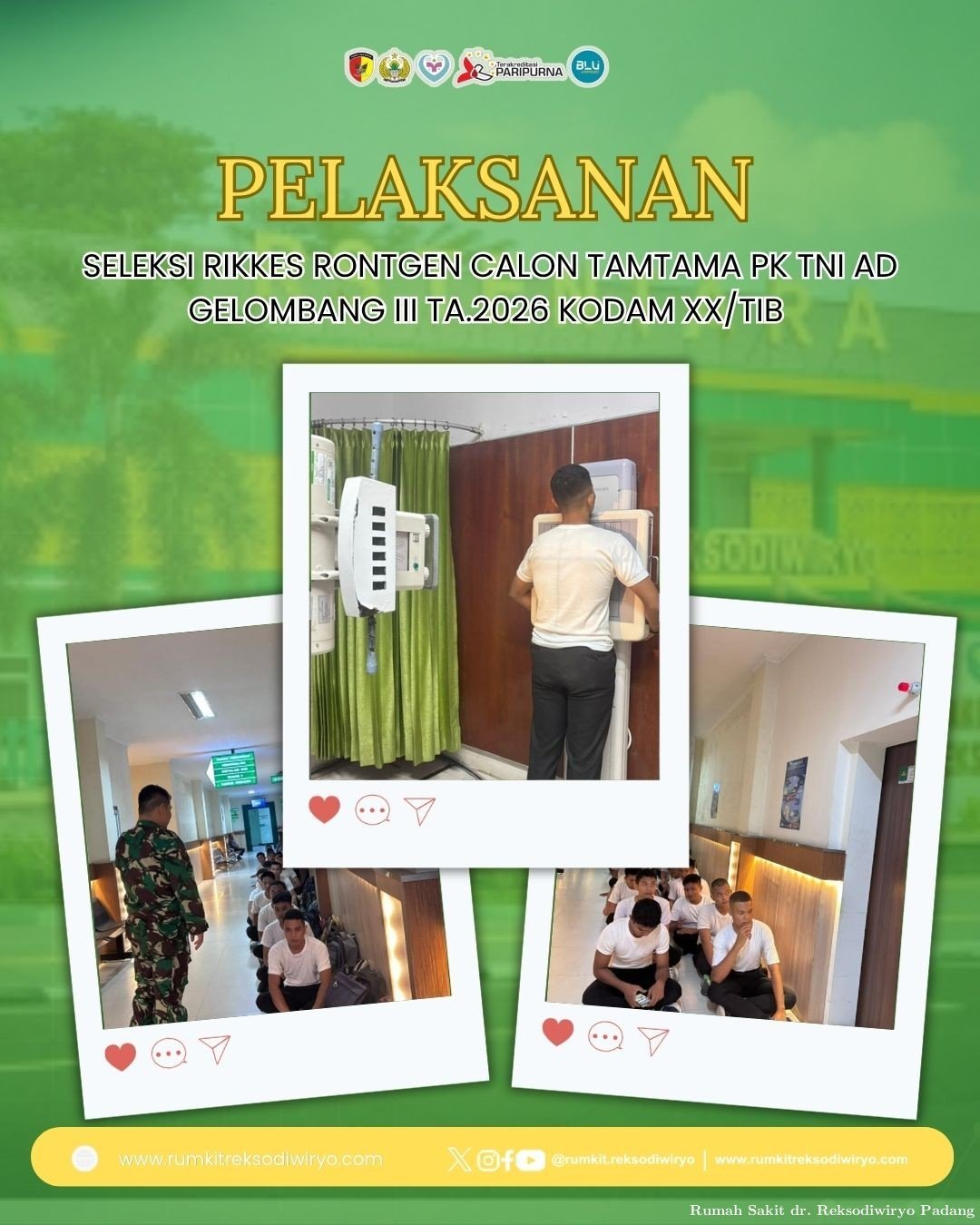 Pelaksanaan Seleksi Pemeriksaan Kesehatan (Rikkes) Rontgen Calon Tamtama PK TNI AD